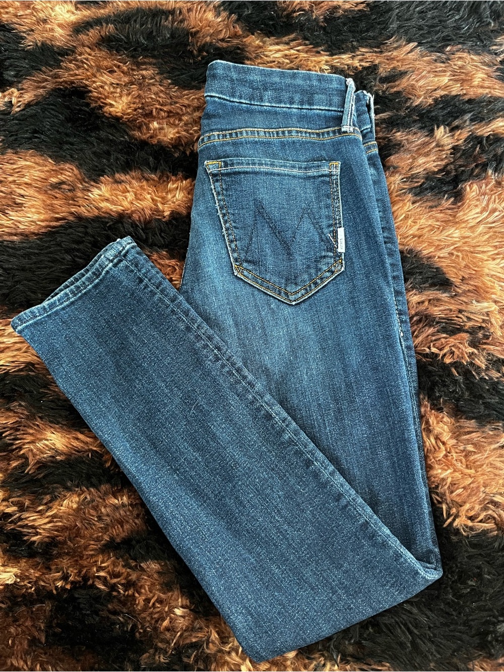 MOTHER Women's Dark Blue Skinny Jeans
